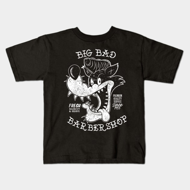 Big Bad Barbershop Kids T-Shirt by chrisraimoart